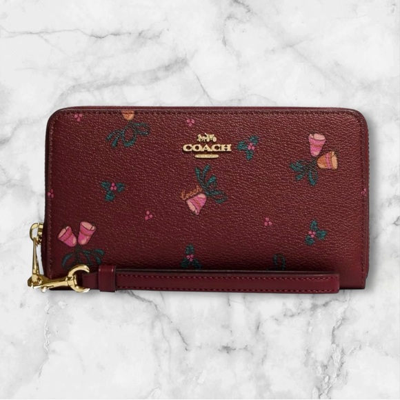 Coach. Holiday Bells Long Zip Around Wallet NWT $298 Retail Limited Edition - Picture 7 of 12